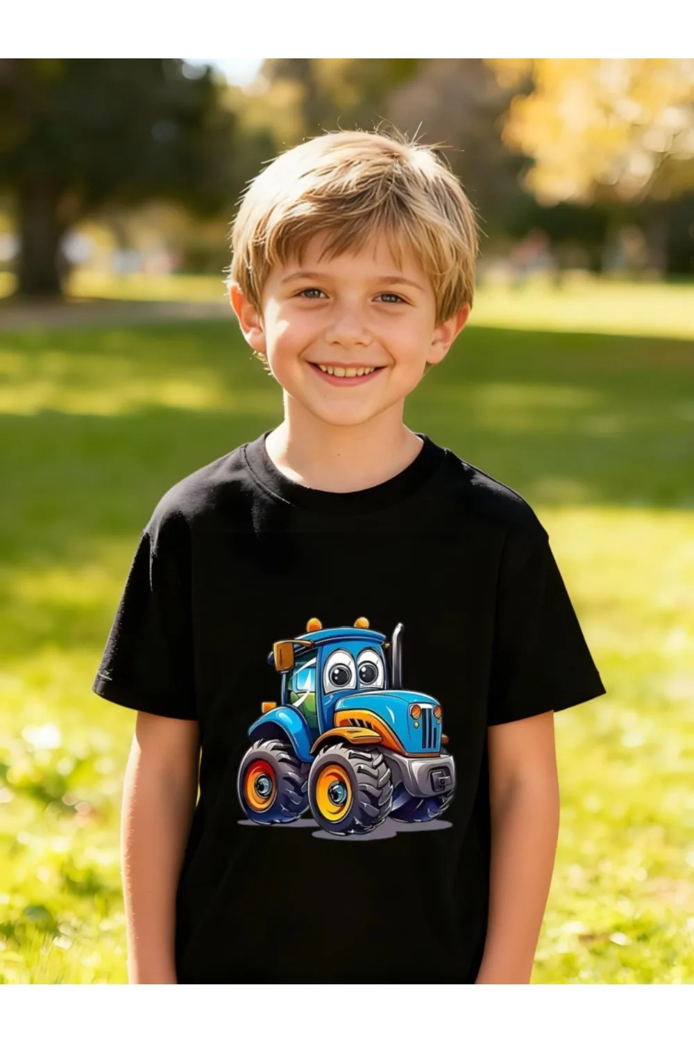Agriculture Farming For Kids - ​Kids Children's Cotton T-Shirt Cartoon Tractor