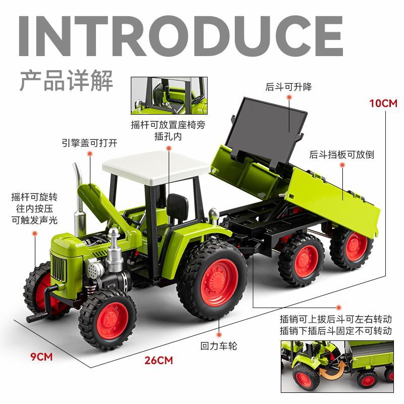 Alloy Farm Tractor Toy with Tr - Agriculture Farming For Kids บทวิจารณ์และราคา