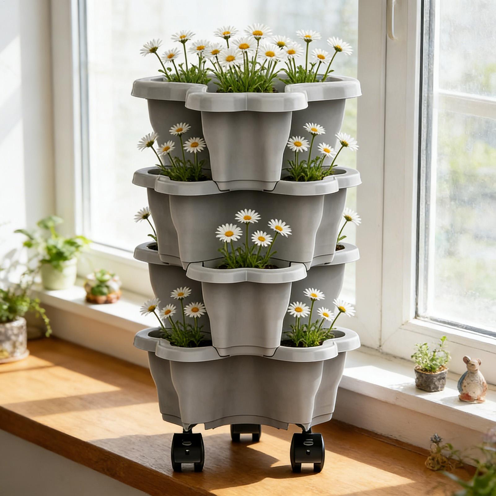Stackable Plant Tower Strawber - Agriculture Vertical Farming บทวิจารณ์และราคา