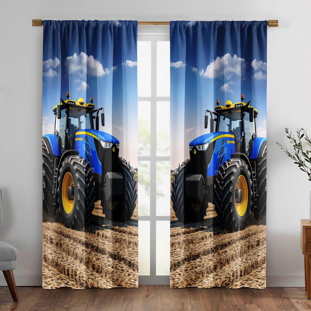 Blue Tractor Curtain, Farm Mac - Agriculture Farming For Kids บทวิจารณ์และราคา