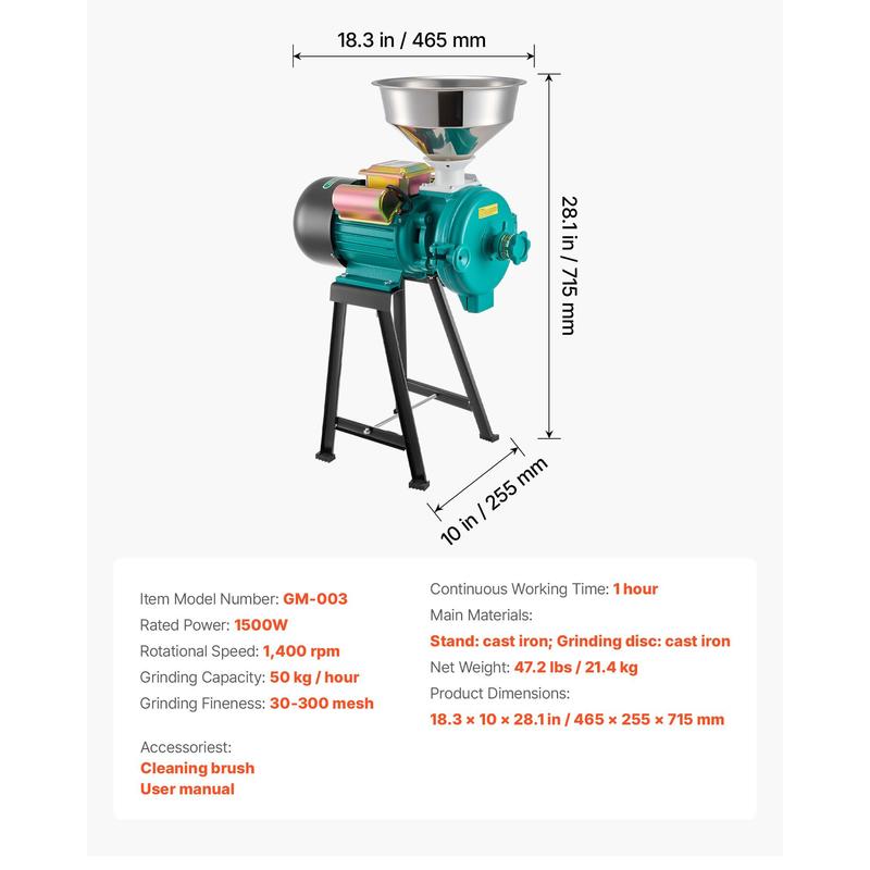 Electric Grain Mill Grinder, 1 - Grain Mill Grinder บทวิจารณ์และราคา