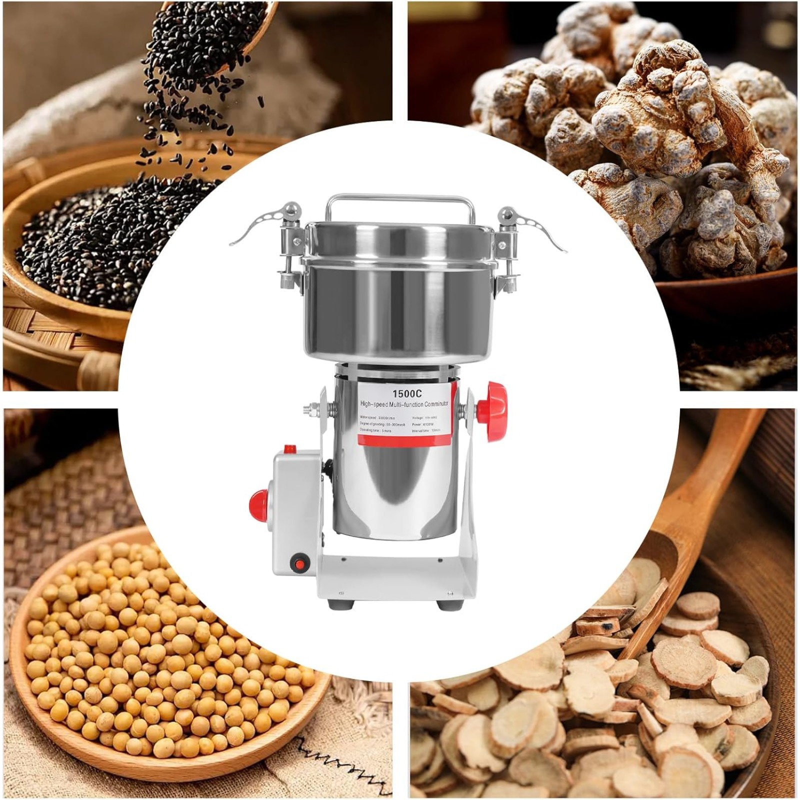 4100W Commercial Grain Grinder - Grain Mill Grinder บทวิจารณ์และราคา