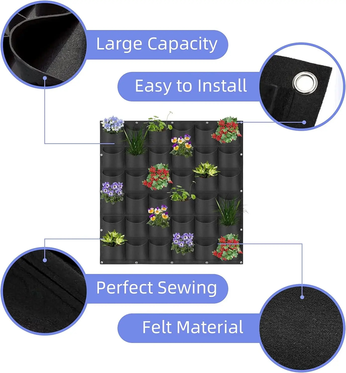 NEW Wall Hanging Pockets Plant - Agriculture Vertical Farming บทวิจารณ์และราคา