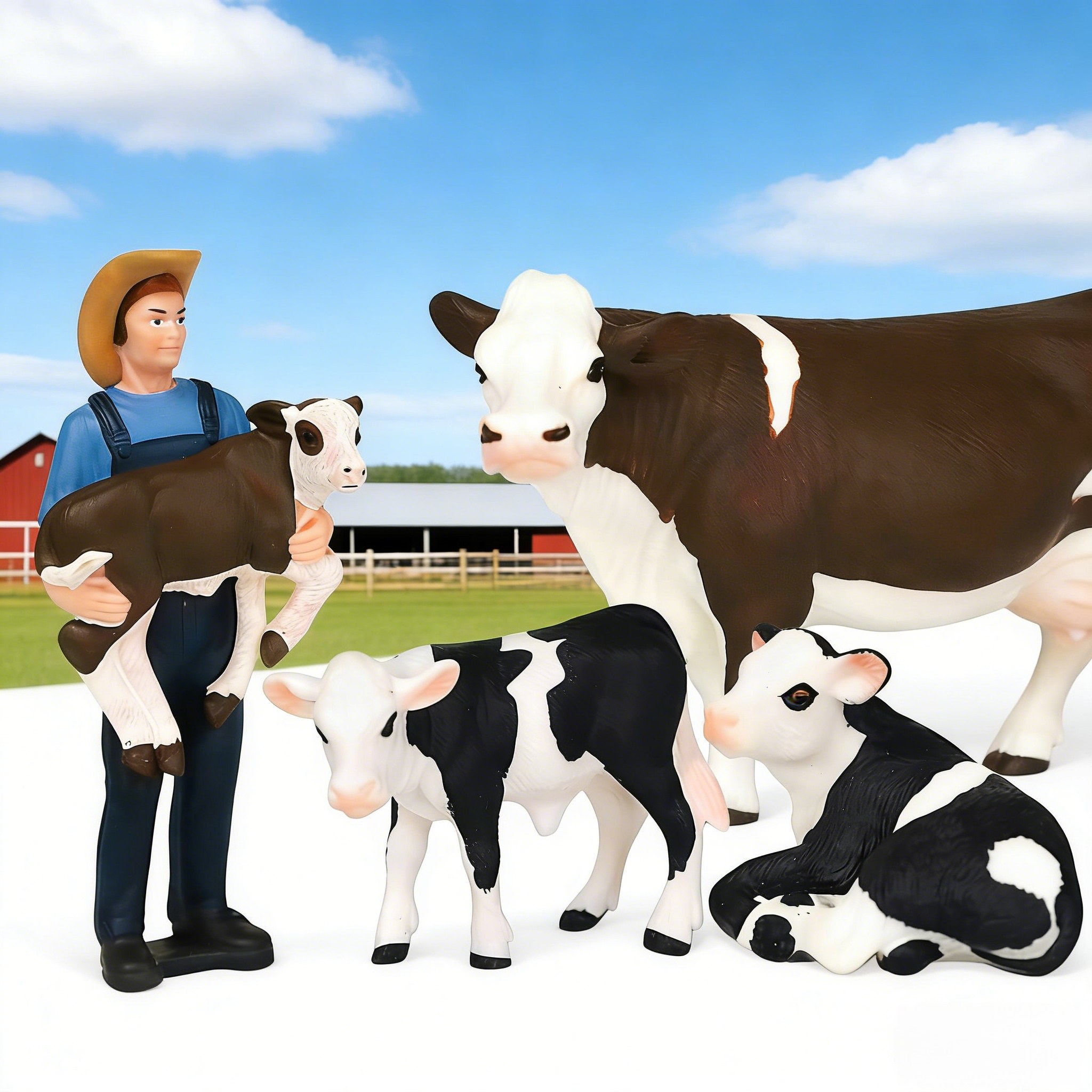 Farm Farmer And Cow Model Set  - Agriculture Farming For Kids บทวิจารณ์และราคา