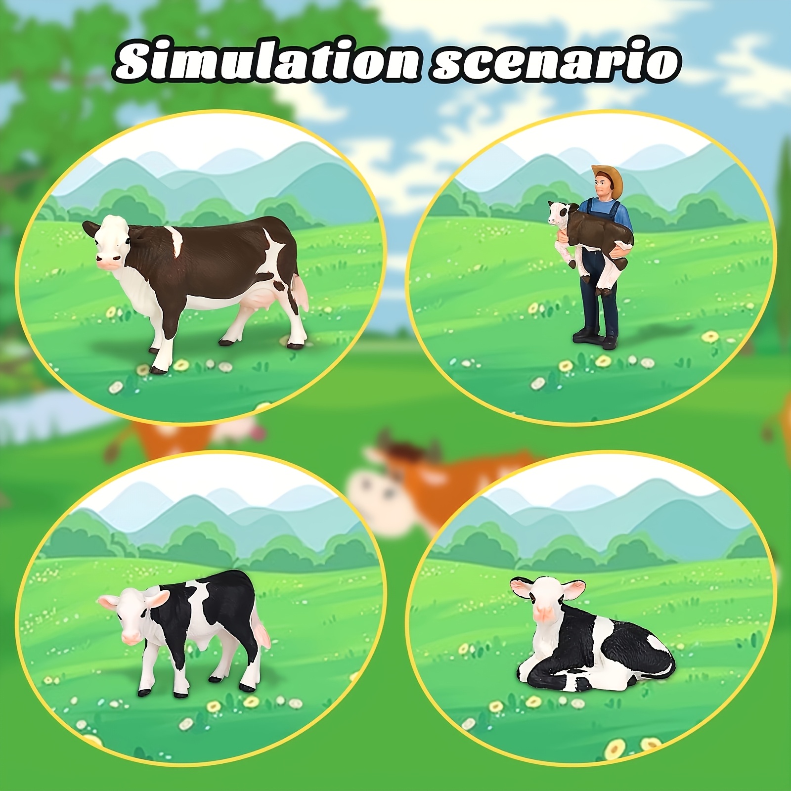 Farm Farmer And Cow Model Set  - Agriculture Farming For Kids บทวิจารณ์และราคา